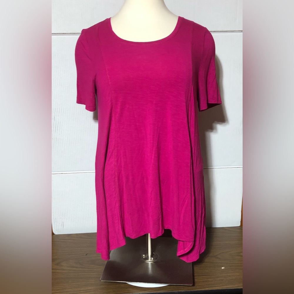 LOGO (Lori Goldstein) size XL pullover pink tunic Length goes 28” to 35”